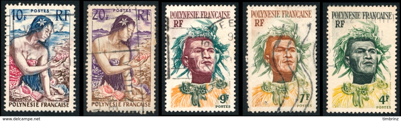 POLYNESIE 1958 - Yv. 1 à 11 Sauf 3 Obl.   Cote= 23,20 EUR - 1ère Série De Polynésie  ..Réf.POL23507 - Gebraucht