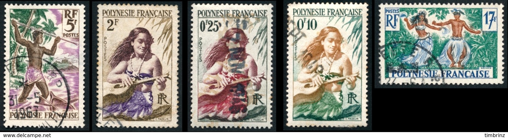 POLYNESIE 1958 - Yv. 1 à 11 Sauf 3 Obl.   Cote= 23,20 EUR - 1ère Série De Polynésie  ..Réf.POL23507 - Usati