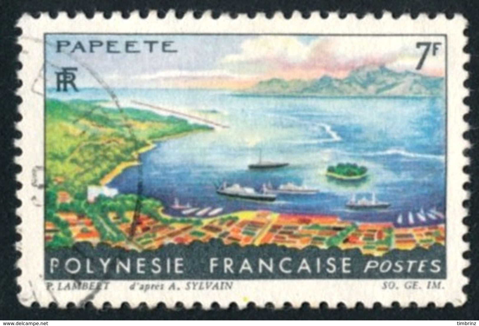 POLYNESIE 1964 - Yv. 32 Obl.  - Paysages De Polynésie Française : Papeete  ..Réf.POL23525 - Oblitérés