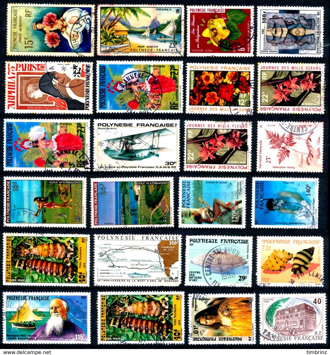 POLYNESIE 1958-93  Cote= Plus De 150,00 EUR - à 3 % ! - 114 Timbres Oblitérés Plus Ou Moins Défectueux ..Réf.POL23536 - Oblitérés