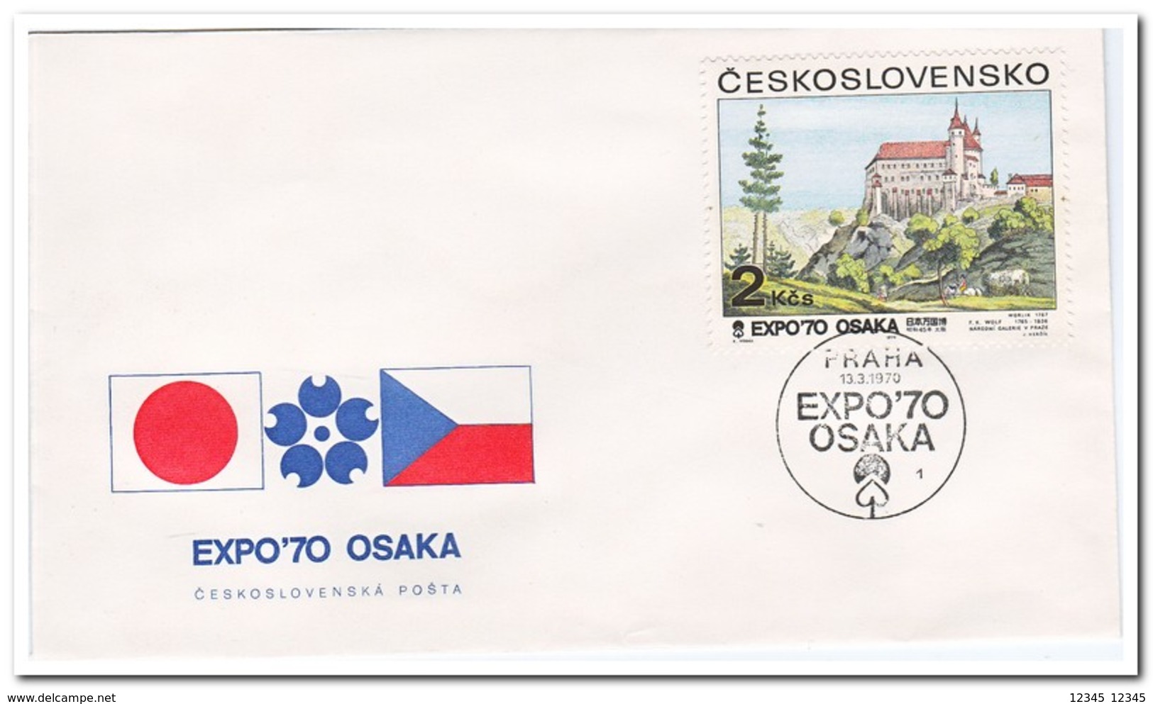 Tsjechoslowakije 1970, FDC, Worldexhibition EXPO '70 Osaka - FDC