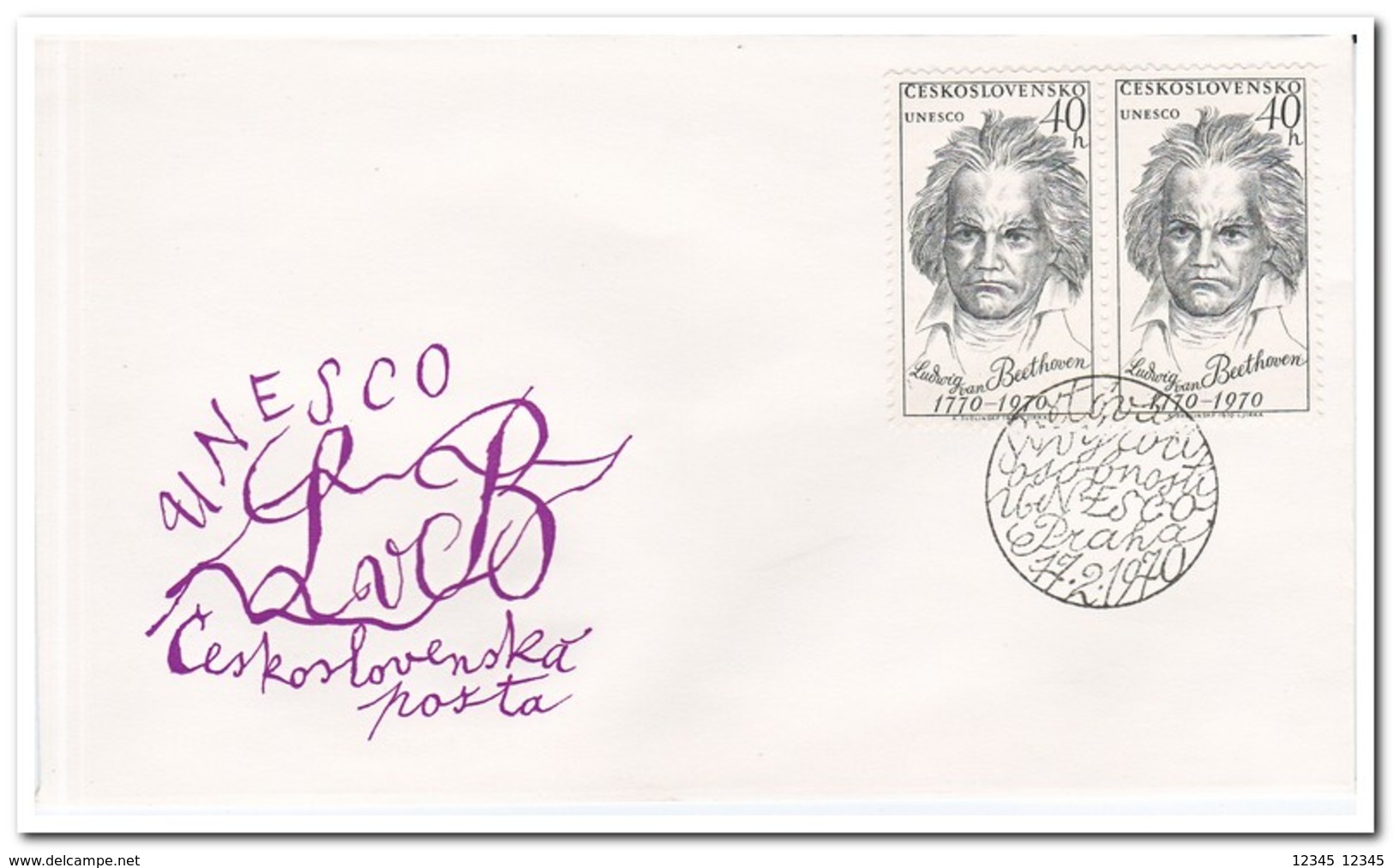 Tsjechoslowakije 1970, FDC, Unesco - FDC