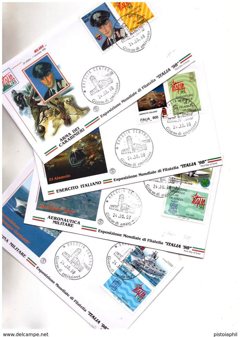 4 Fdc Filagrano:GIORNATA FORZE ARMATE 1998 ; No Viaggiate - FDC