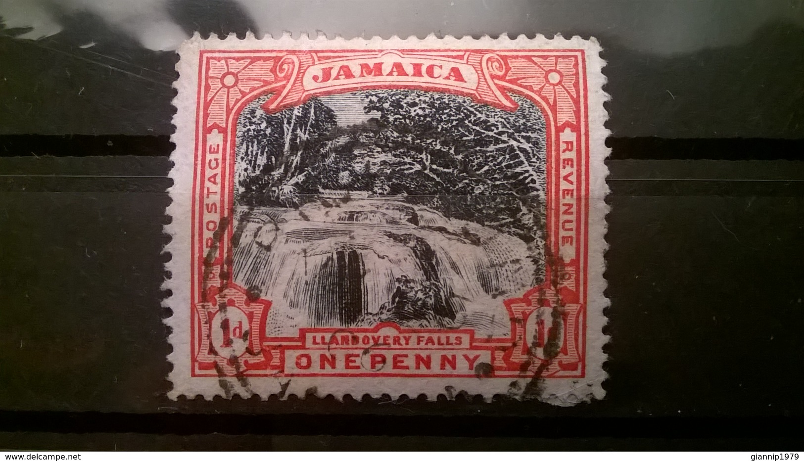 FRANCOBOLLI STAMPS GIAMAICA JAMAICA 1901 USED CASCATA LLANDOVERY - Giamaica (1962-...)