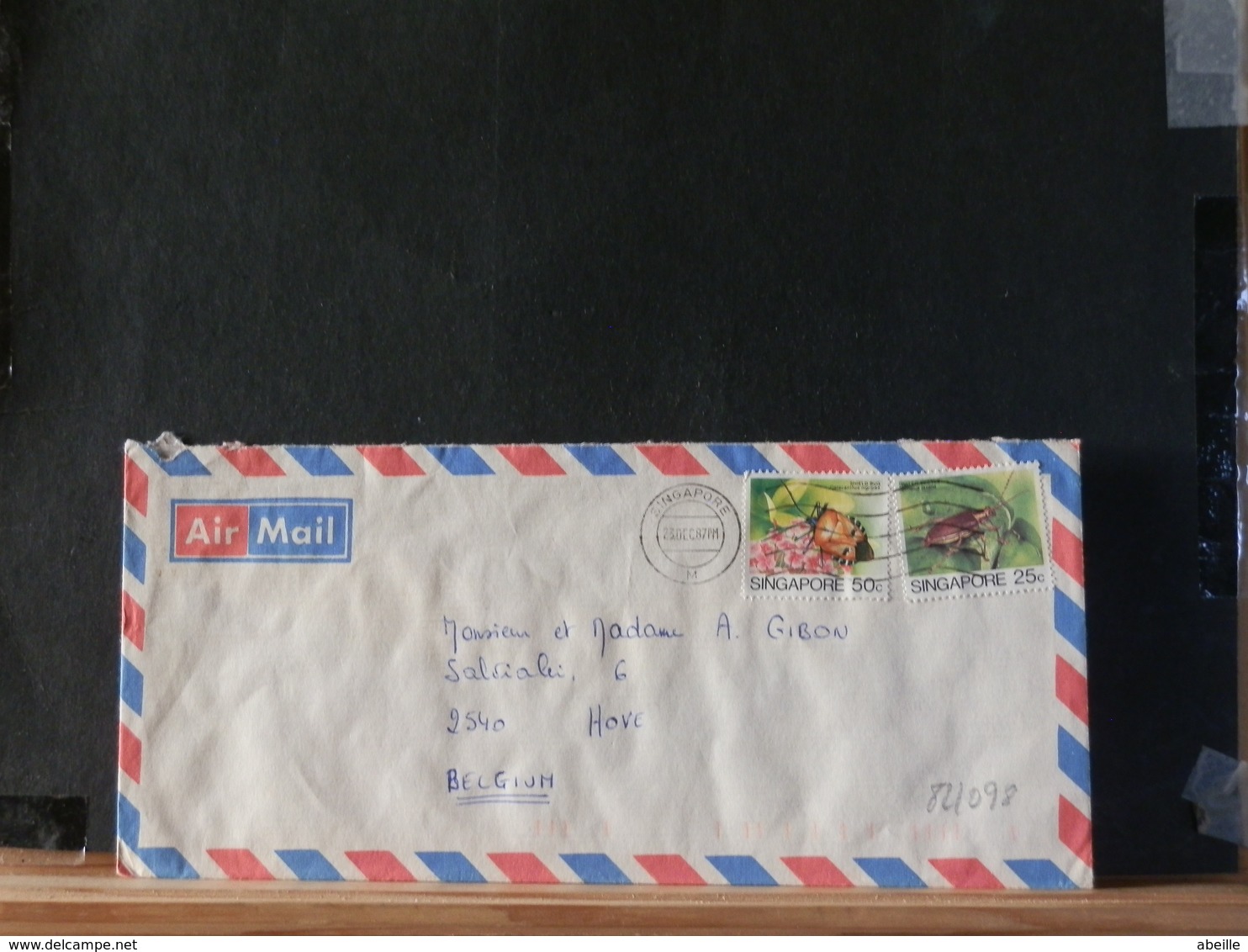 82/097 LETTRE SINGAPORE TO BELG?  1987 - Singapour (1959-...)