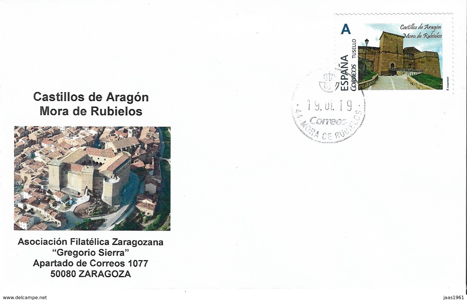 SPAIN. COVER MORA DE RUBIELOS CASTLE. TUSELLO - Cartas & Documentos