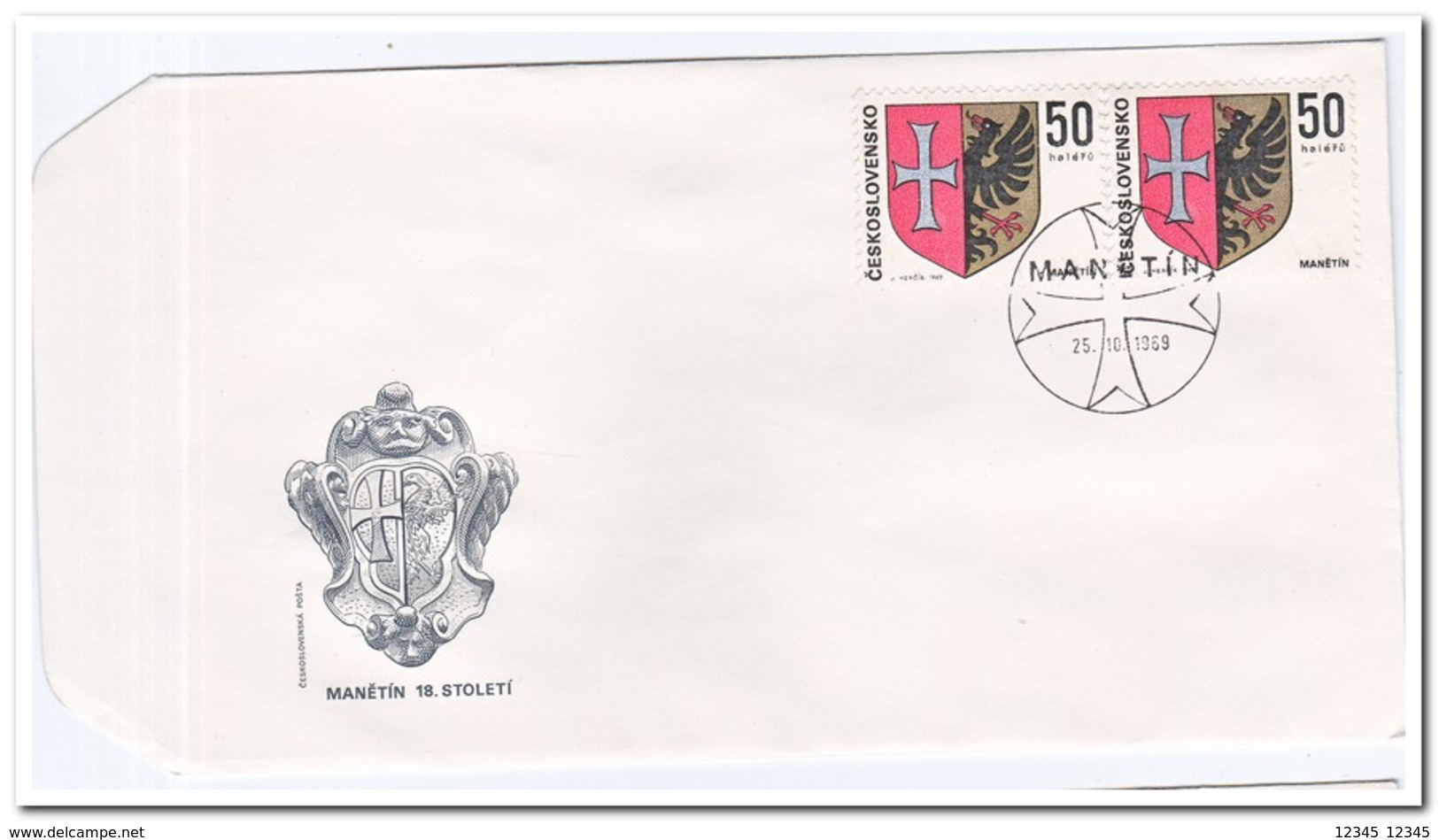 Tsjechoslowakije 1969, FDC, City Coat Of Arms - FDC