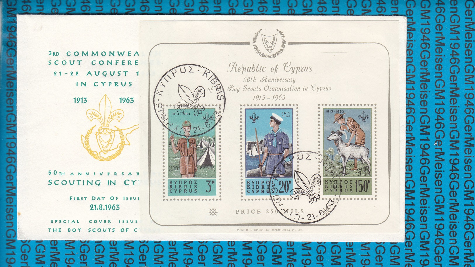 Cyprus FDC Cover 1963 / 50th.anniv.Boy Scouts Organisation In Cyprus Bl.1 - Covers & Documents