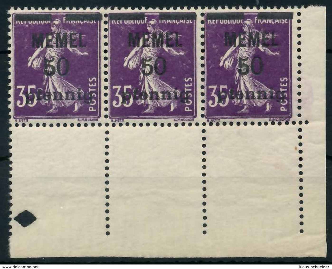 MEMEL 1920 Nr 23a Postfrisch 3ER STR ECKE-URE X887DA6 - Memelgebiet 1923