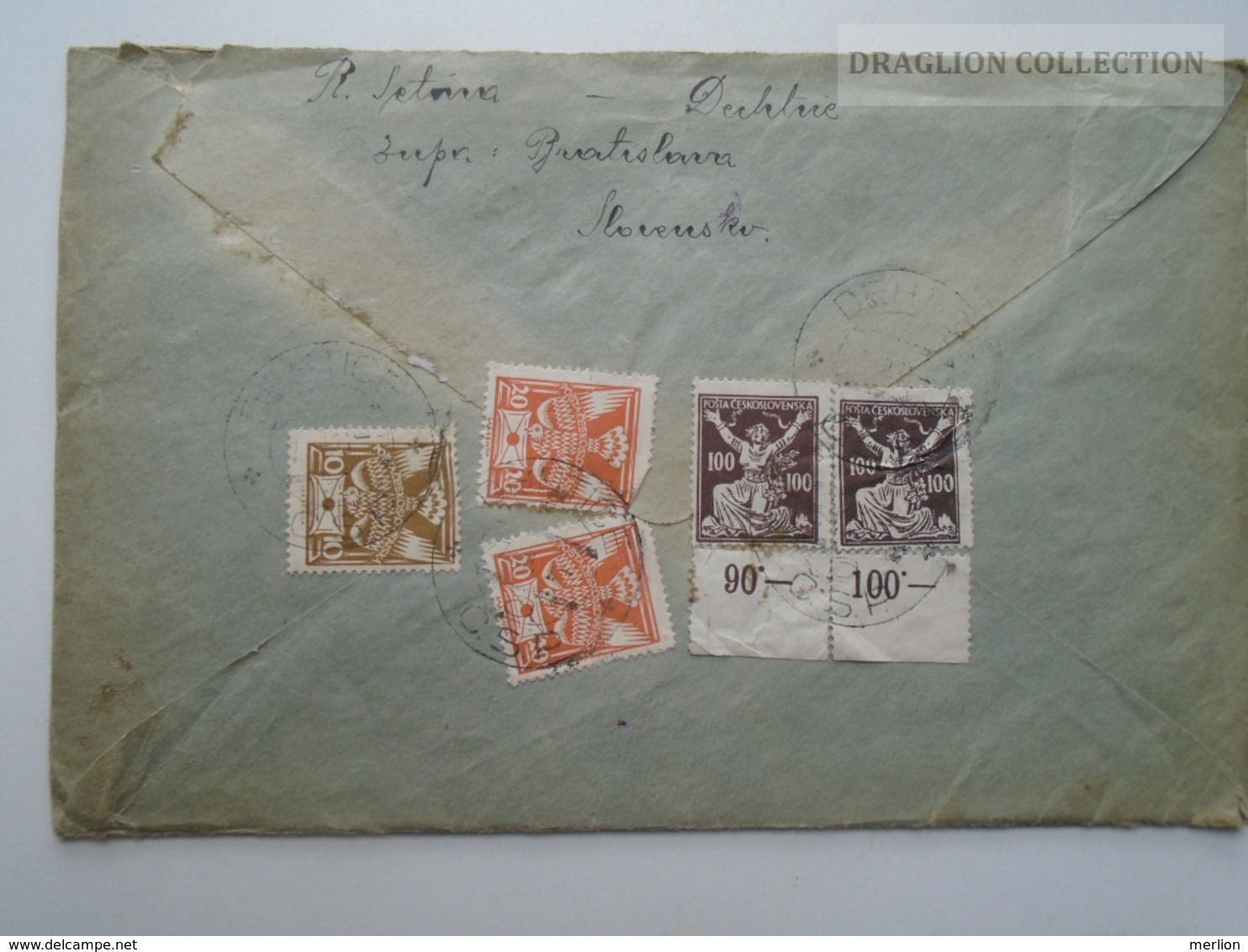 ZA165.2 Slovakia - Cover  Dejte Dechtice Dechtitz - Otto Frey -  1921 - Briefe U. Dokumente