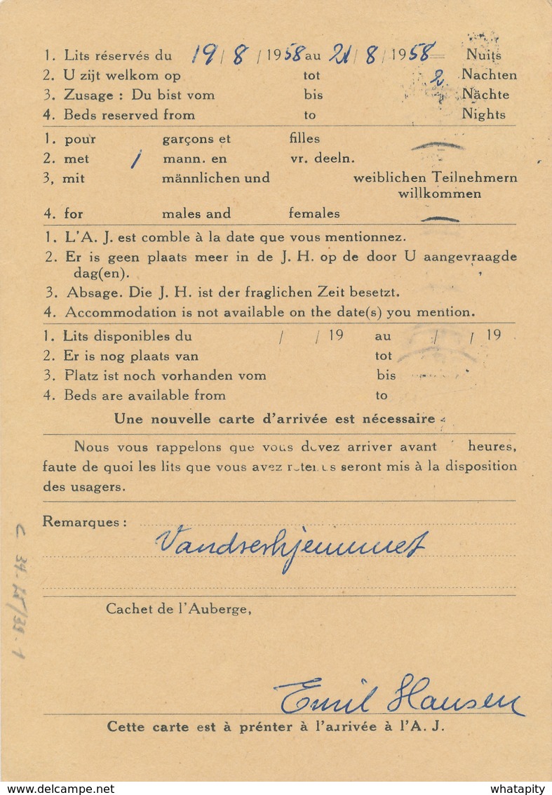 279/28 - CARTE REPONSE PRIVEE ( TRES RARE à Cette Période) TP Poortman Cachet Suédois SONDERBORG 1958 Vers Bruxelles - 1936-51 Poortman