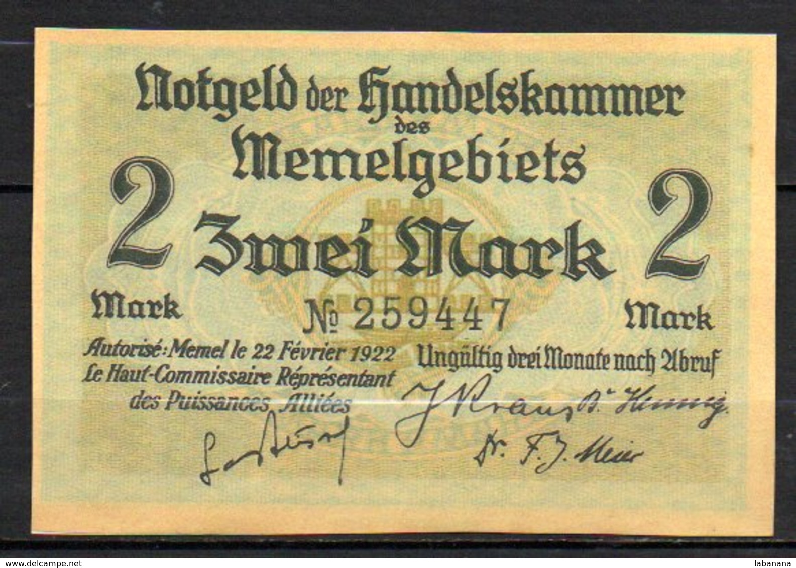 617-Memel Lot De Billets De 1922, Je Pense Des Reproductions - Bons & Nécessité