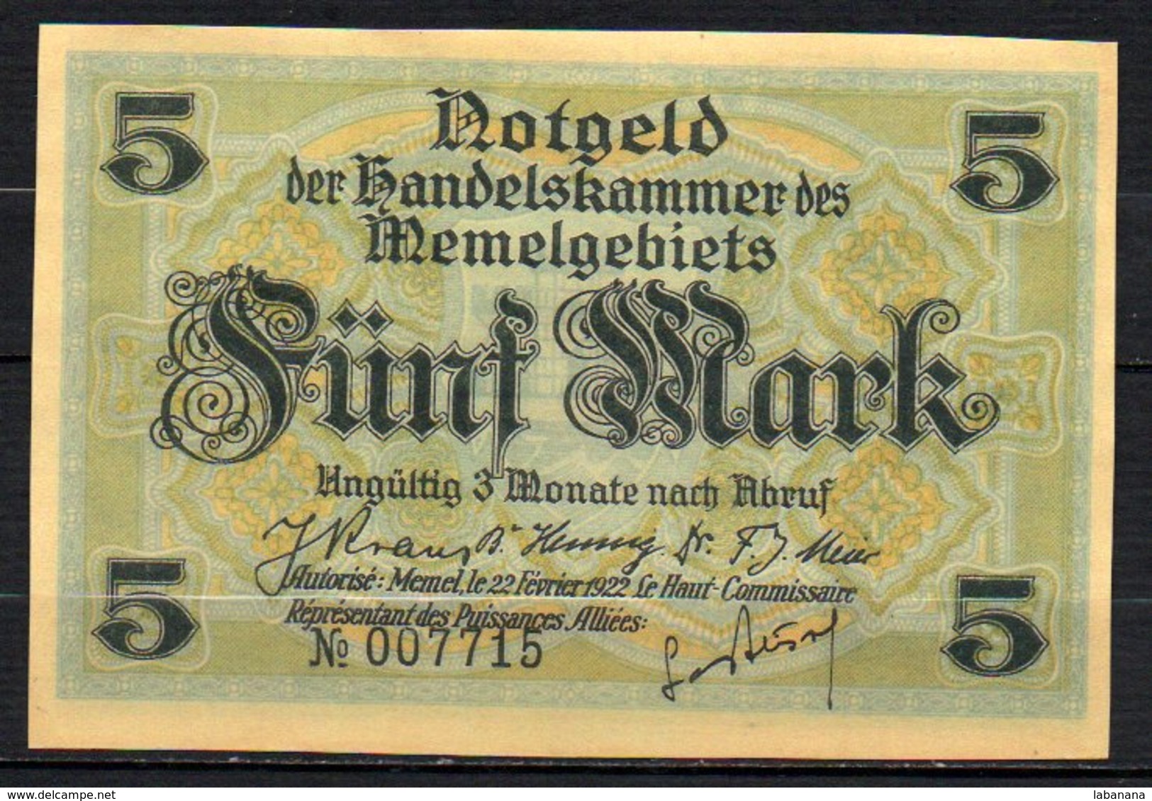 617-Memel lot de billets de 1922, je pense des reproductions