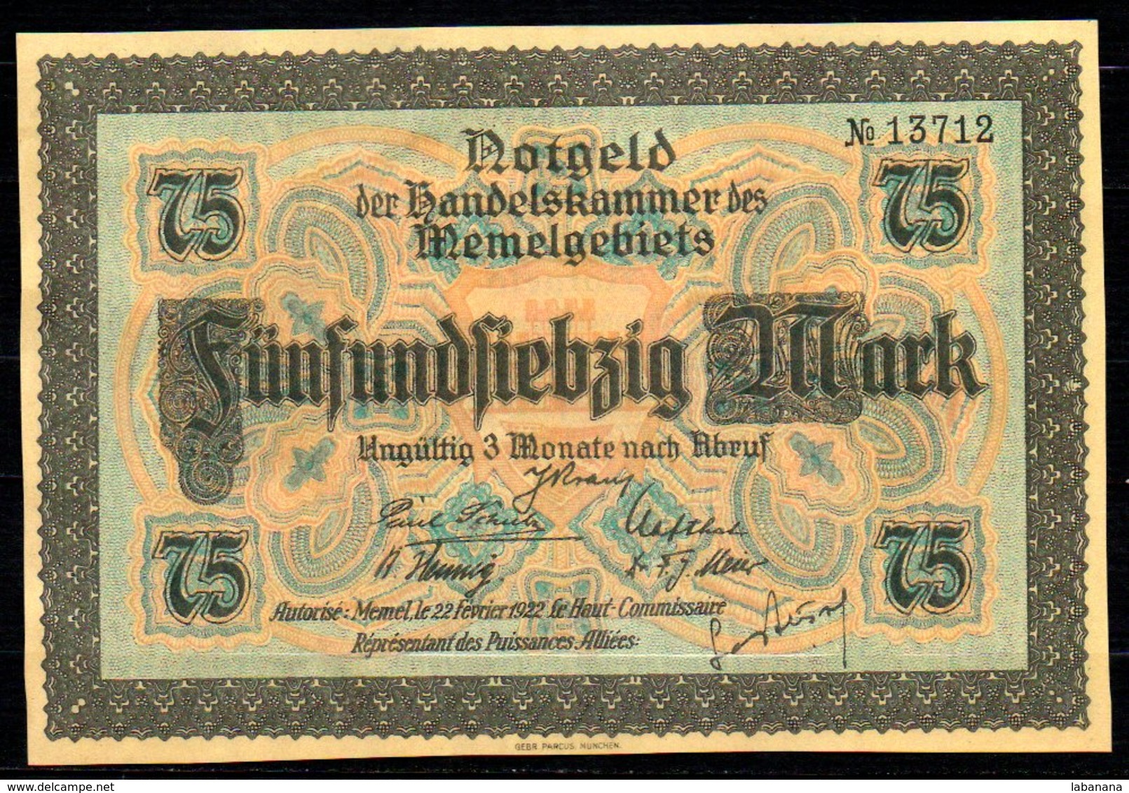 617-Memel lot de billets de 1922, je pense des reproductions