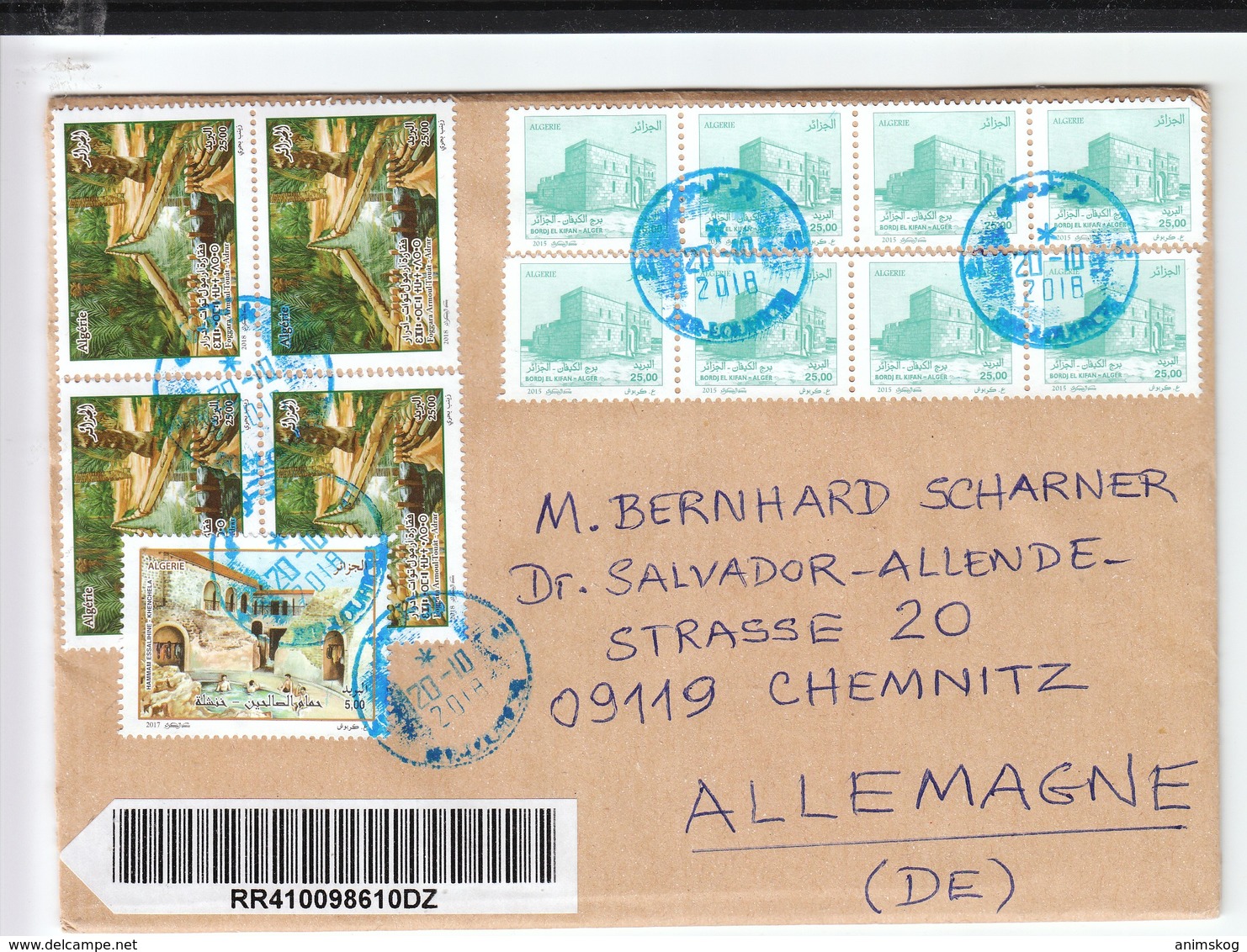 Algerien, R-Brief, Gelaufen / Alglerien, Registered Cover, Postally Used - Algerien (1962-...)