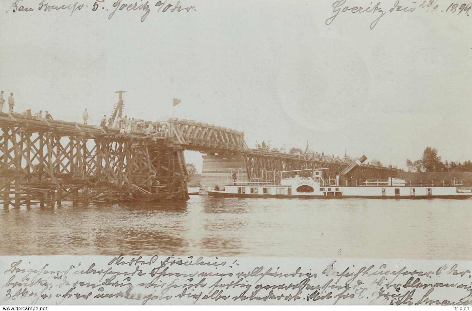 Göritz / Górzyca (Lubusz) 1899 - Carte Photo - Pont / Bridge - Polonia