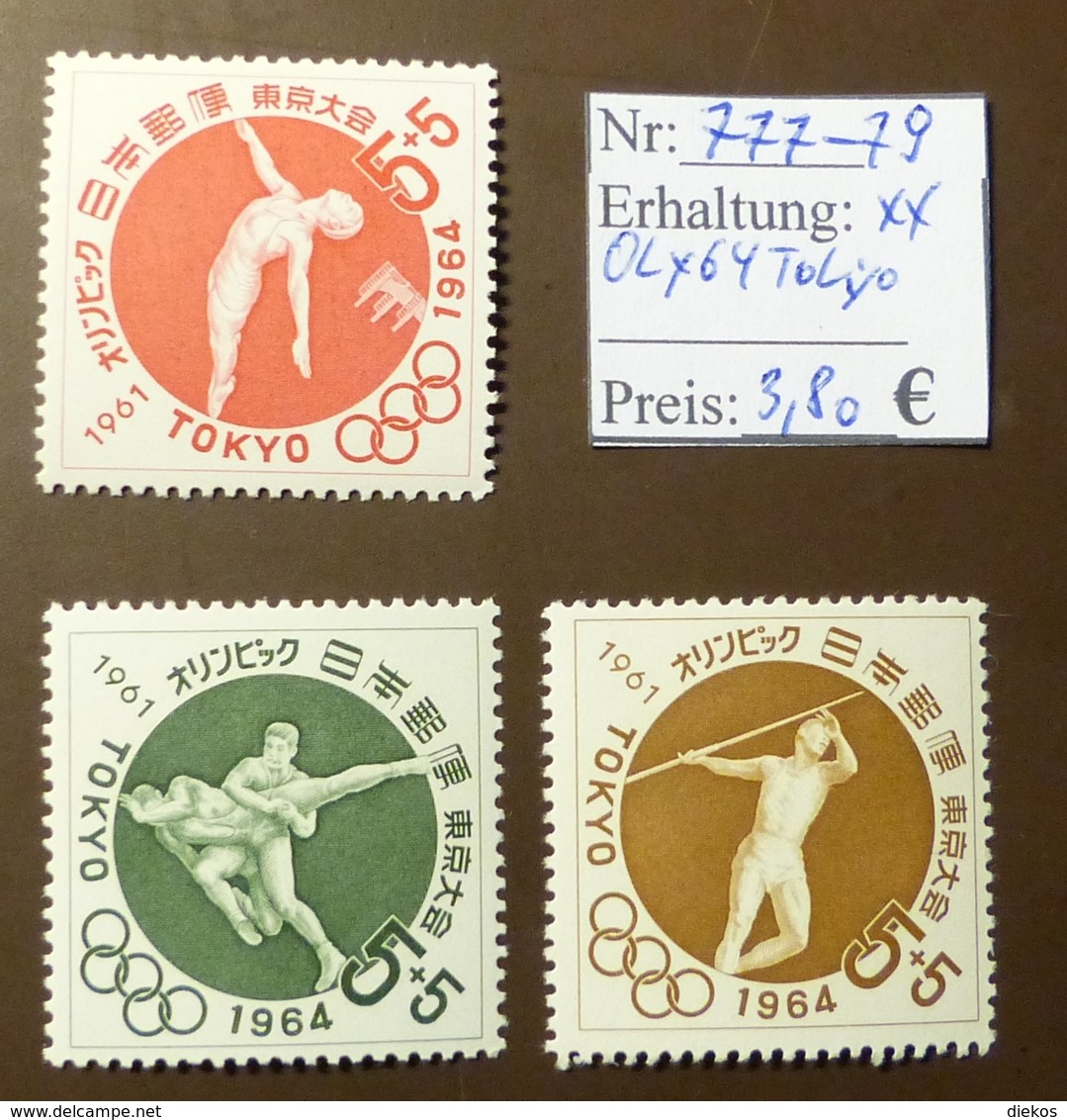 Japan Olympia 1964  MiNr: 777-79  Postfrisch ** MNH     #4910 - Estate 1964: Tokio