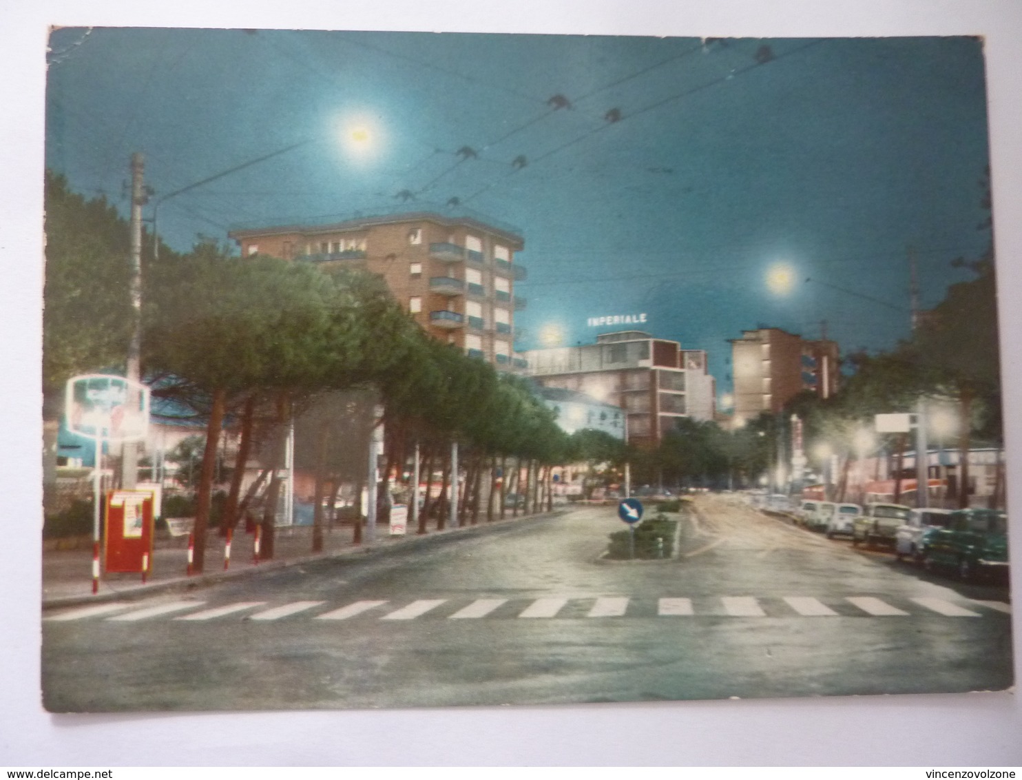 Cartolina Viaggiata "RIMINI Viale Vespucci Notturno" 1965 - Rimini