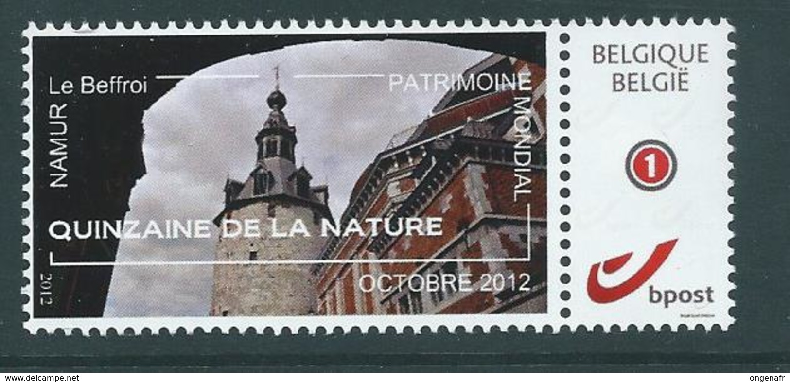 Duostamp  Neuf (**)   Avec N° 4182  Quinzaine De La Nature  Octobre 2012  Le Beffroi De Namur - 1985-.. Oiseaux (Buzin)