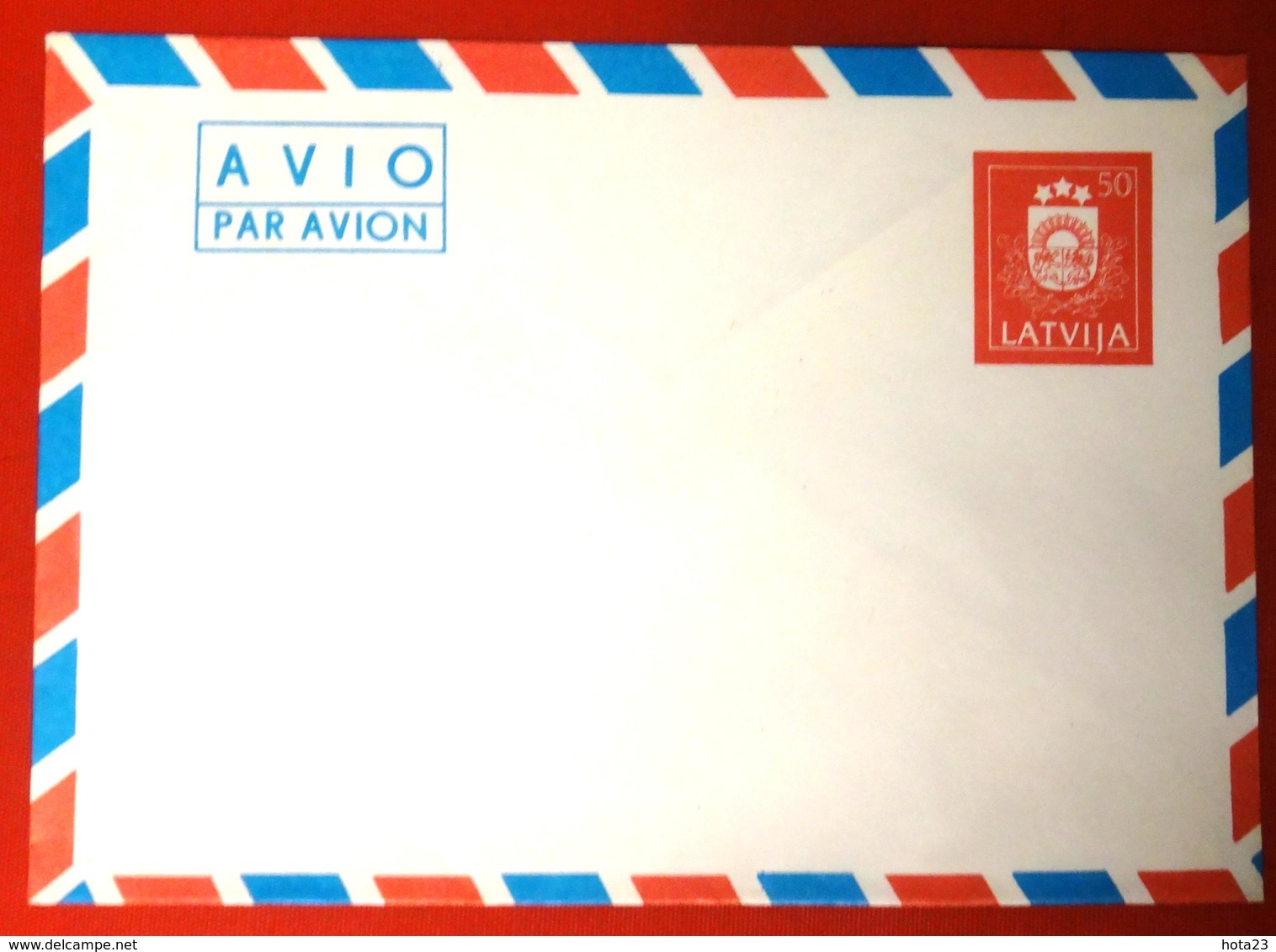 1991 LATVIA LETTLAND - STATIONARY ENVELOPE 50 K MINT  AVIO - Lettonie