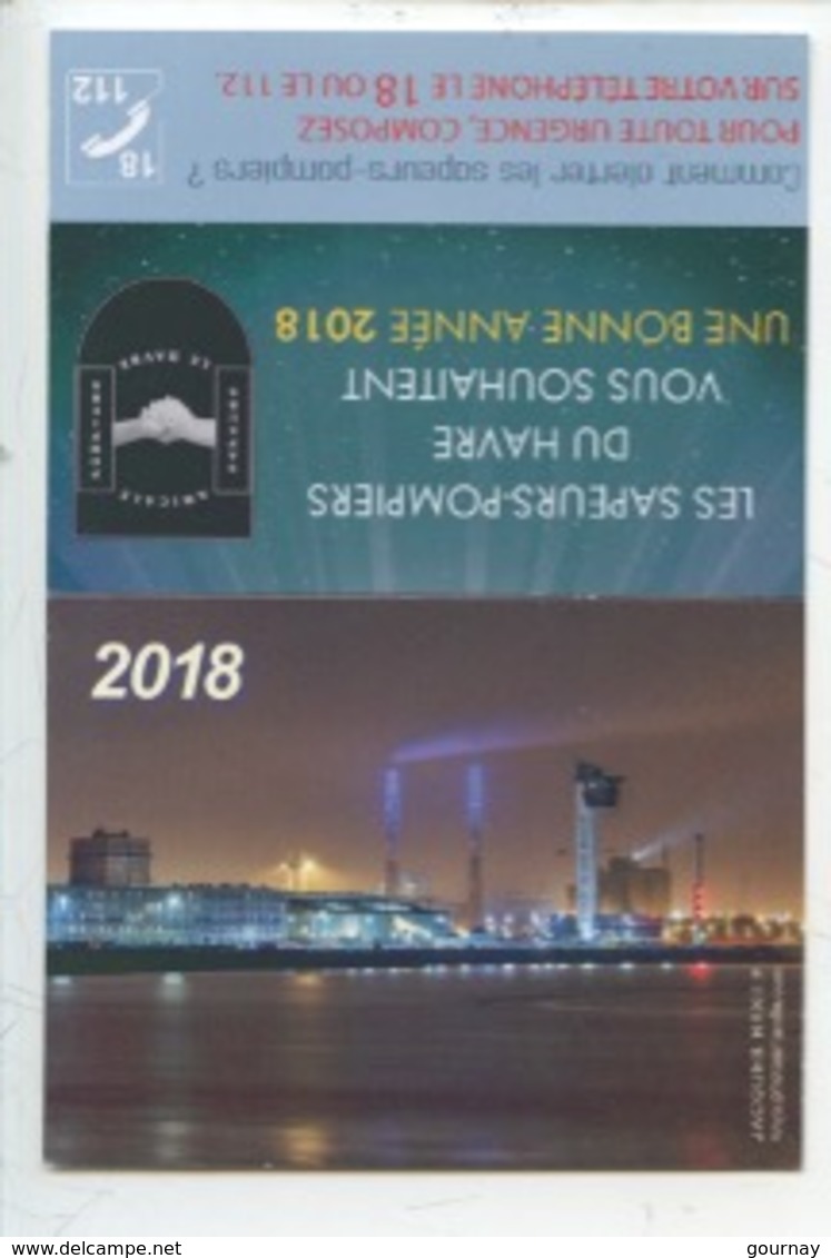 Calendrier Des Sapeurs Pompiers 2018 (15X10) : Le Havre Font De Mer Musée Sémaphore La Nuit - Photo Basille - - Autres & Non Classés
