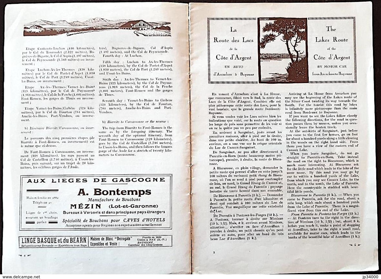 LA COTE BASQUE, TOUTES LES PYRENEES, LES CEVENNES Stations Thermales-villégiature D'ete Et D'hiver Edité En 1925 - Pays Basque