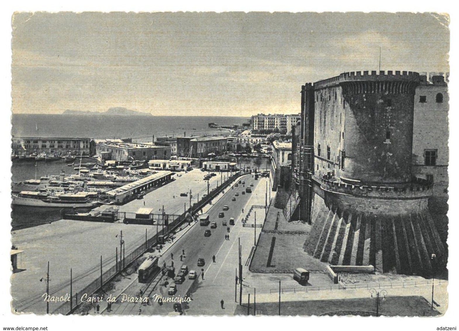 Campania Napoli Capri Da Piazza Municipio Viaggiata 1955 Condizioni Come Da Scansione - Napoli