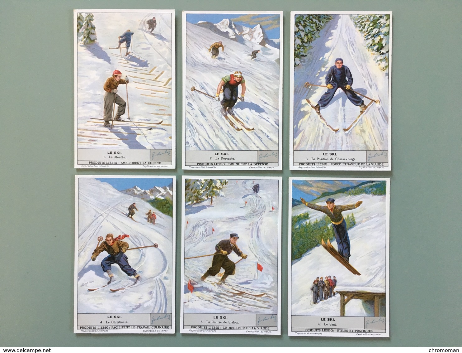 Liebig Trade Cards S 1405 LE SKI / 1939 - Liebig