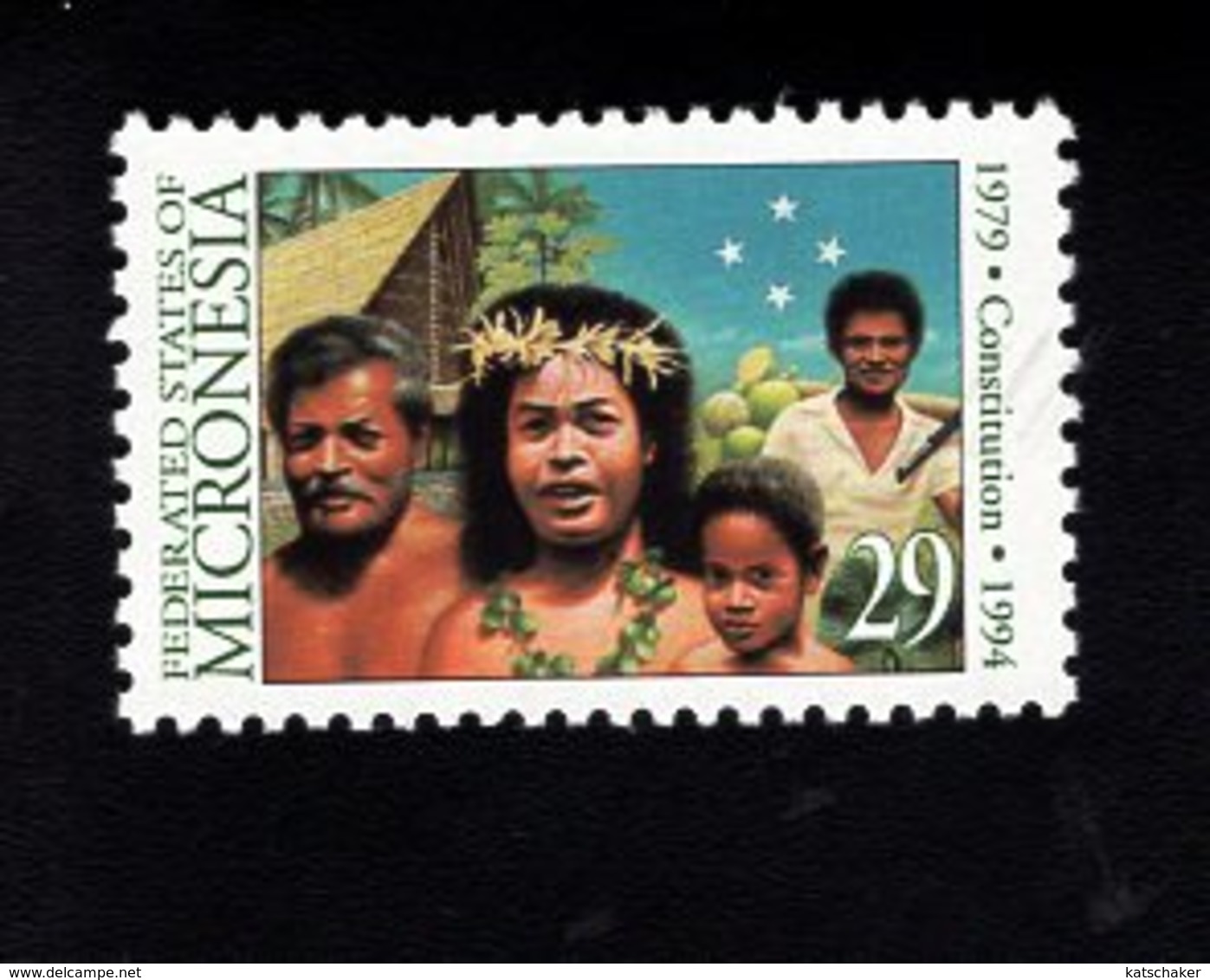 703457893 MICRONESIA POSTFRIS MINT NEVER HINGED POSTFRISCH EINWANDFREI  SCOTT 194 CONSTITUTION 15TH ANNIV - Micronesia