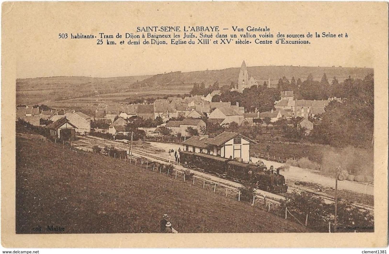 Saint Seine L'abbaye Vue Generale Gare De Train Tramway - Autres & Non Classés