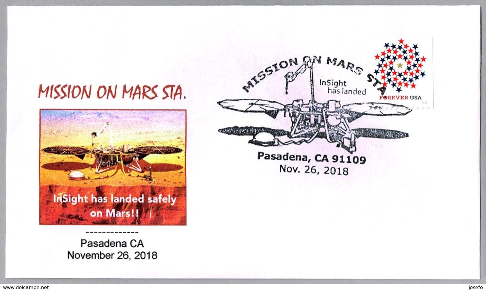 INSIGHT HAS LANDED - MISSION ON MARS - Llegada A Marte De La Sonda InSight. Pasadena CA 2018 - United States