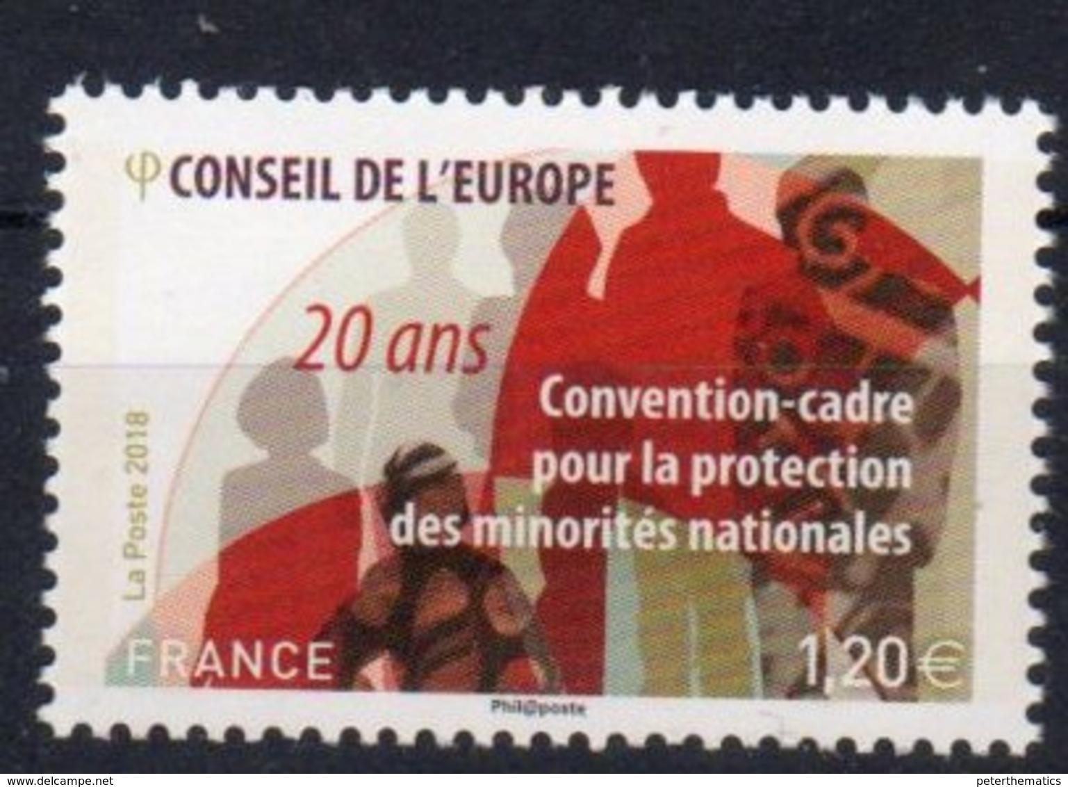 FRANCE, 2018, MNH,EUROPEAN COUNCIL, PROTECTION OF NATIONAL MINORITIES, 1v - Altri & Non Classificati