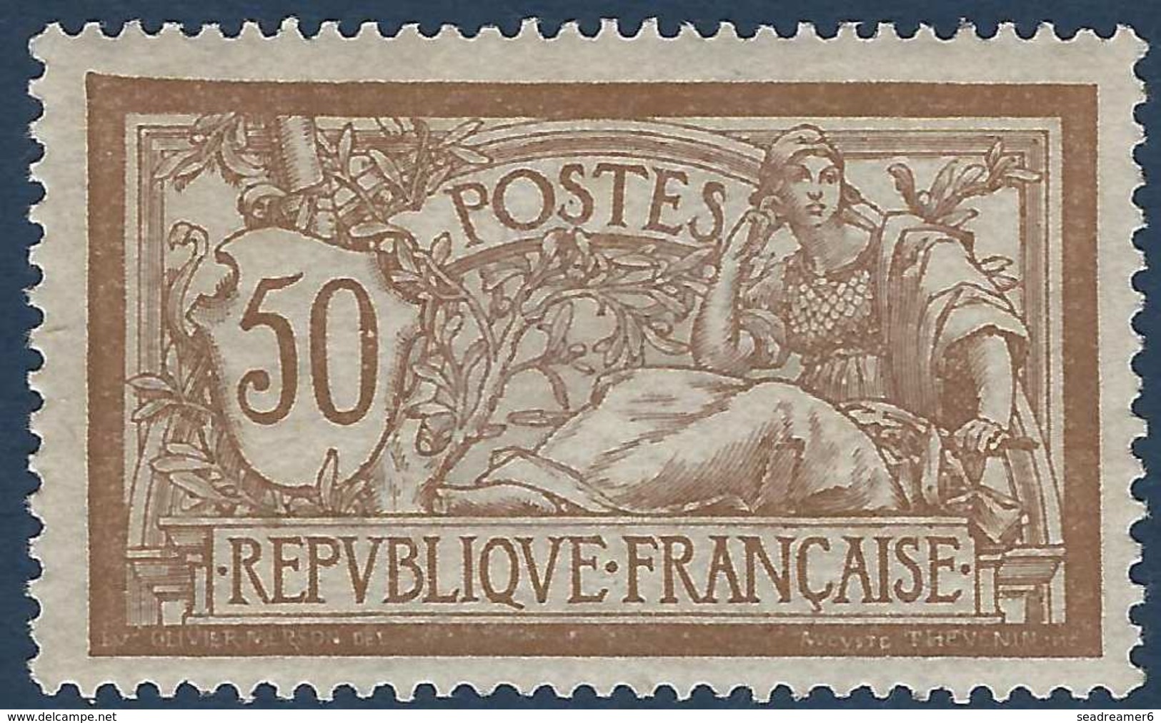 FRANCE Merson  1900 N°120c*, Variété Sans Teinte De Fond Tres Frais Signé Calves - Unused Stamps