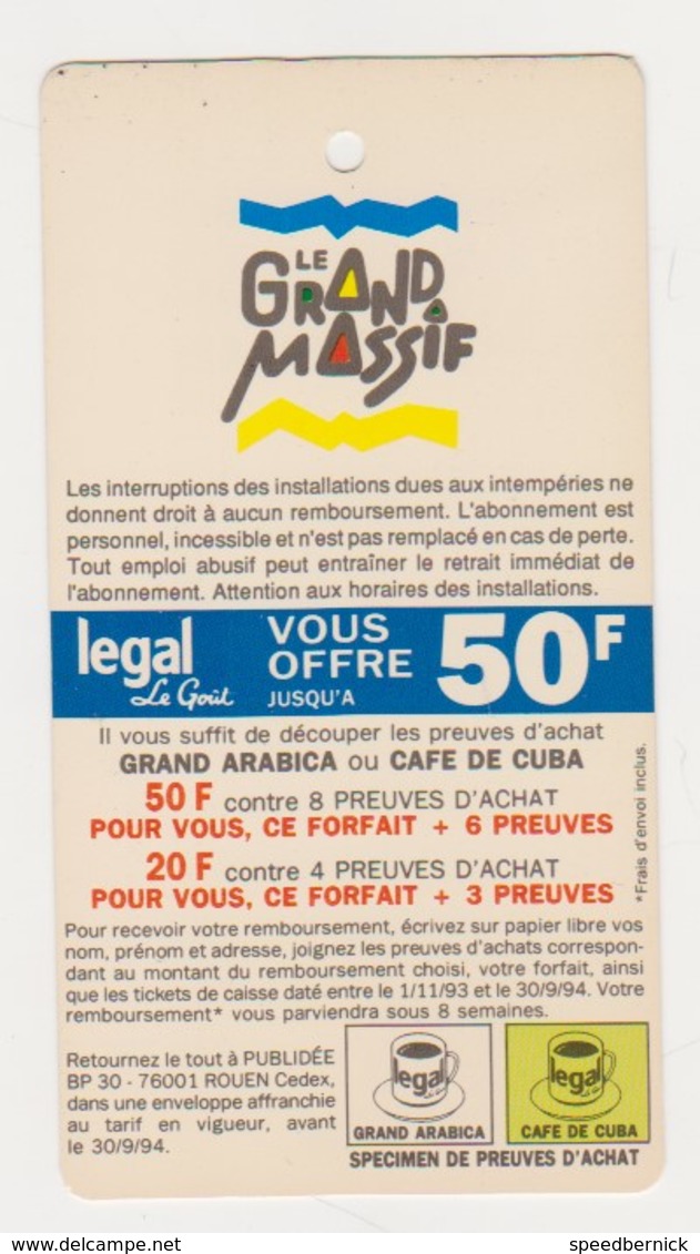 26681 Forfait Grand Massif Flaine -forfait 1994, Café Legal Cuba - Autres & Non Classés