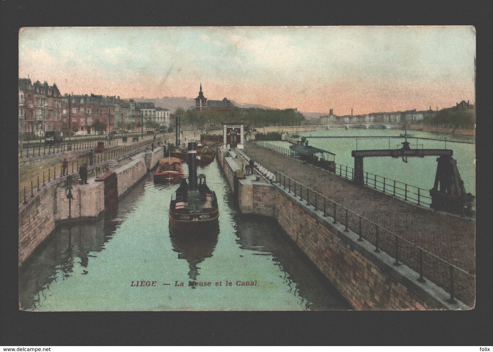 Liège - La Meuse Et Le Canal - Colorisée - 1911 - Liege