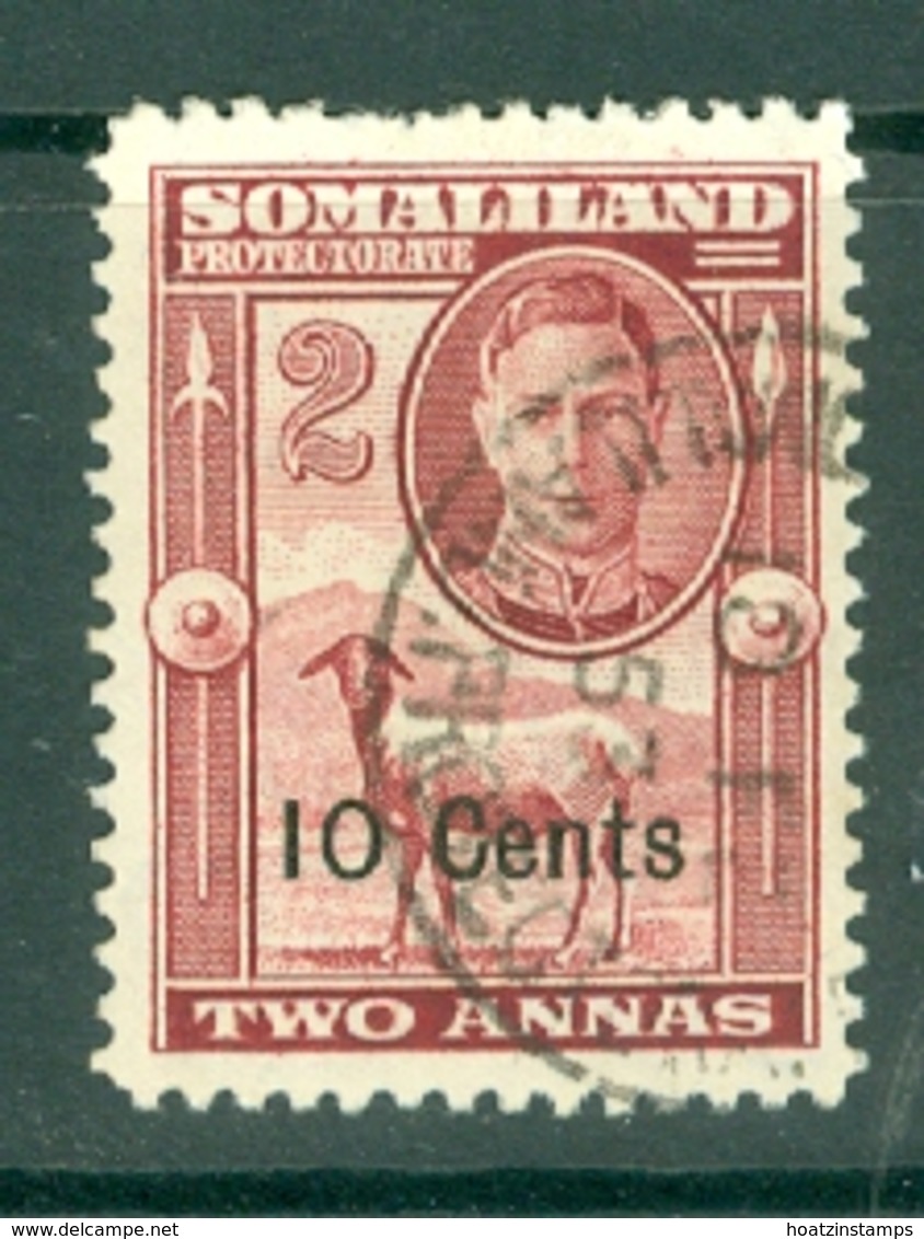 Somaliland Protectorate: 1951   KGVI - Surcharge    SG126     10c On 2a    Used - Somaliland (Protectorate ...-1959)