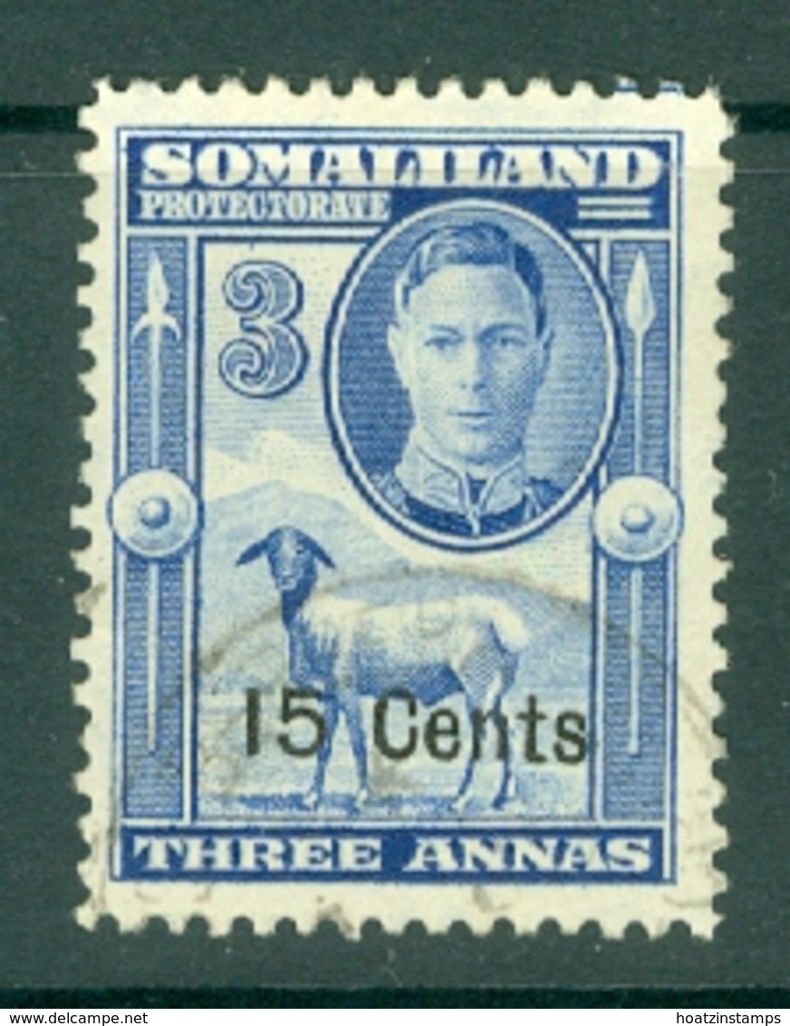 Somaliland Protectorate: 1951   KGVI - Surcharge    SG127     15c On 3a    Used - Somaliland (Protectorate ...-1959)