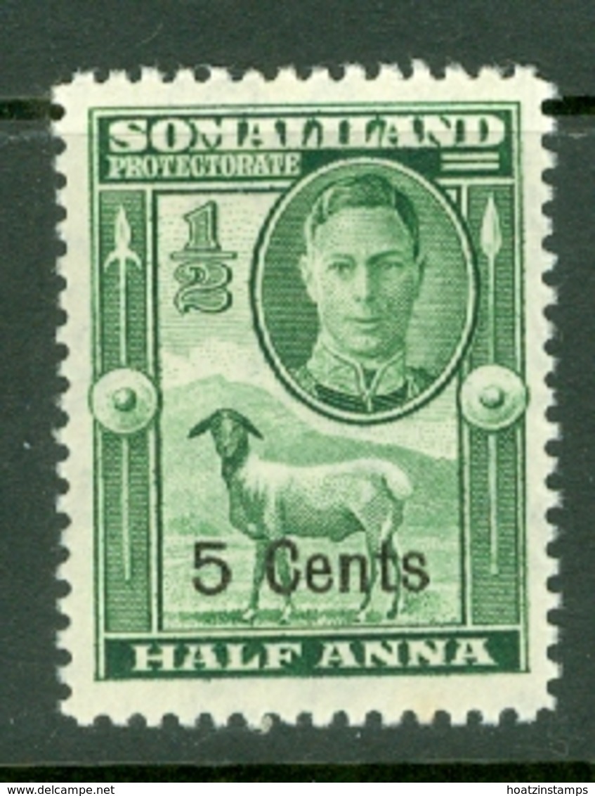 Somaliland Protectorate: 1951   KGVI - Surcharge    SG125     5c On ½a    MH - Somaliland (Protectorate ...-1959)