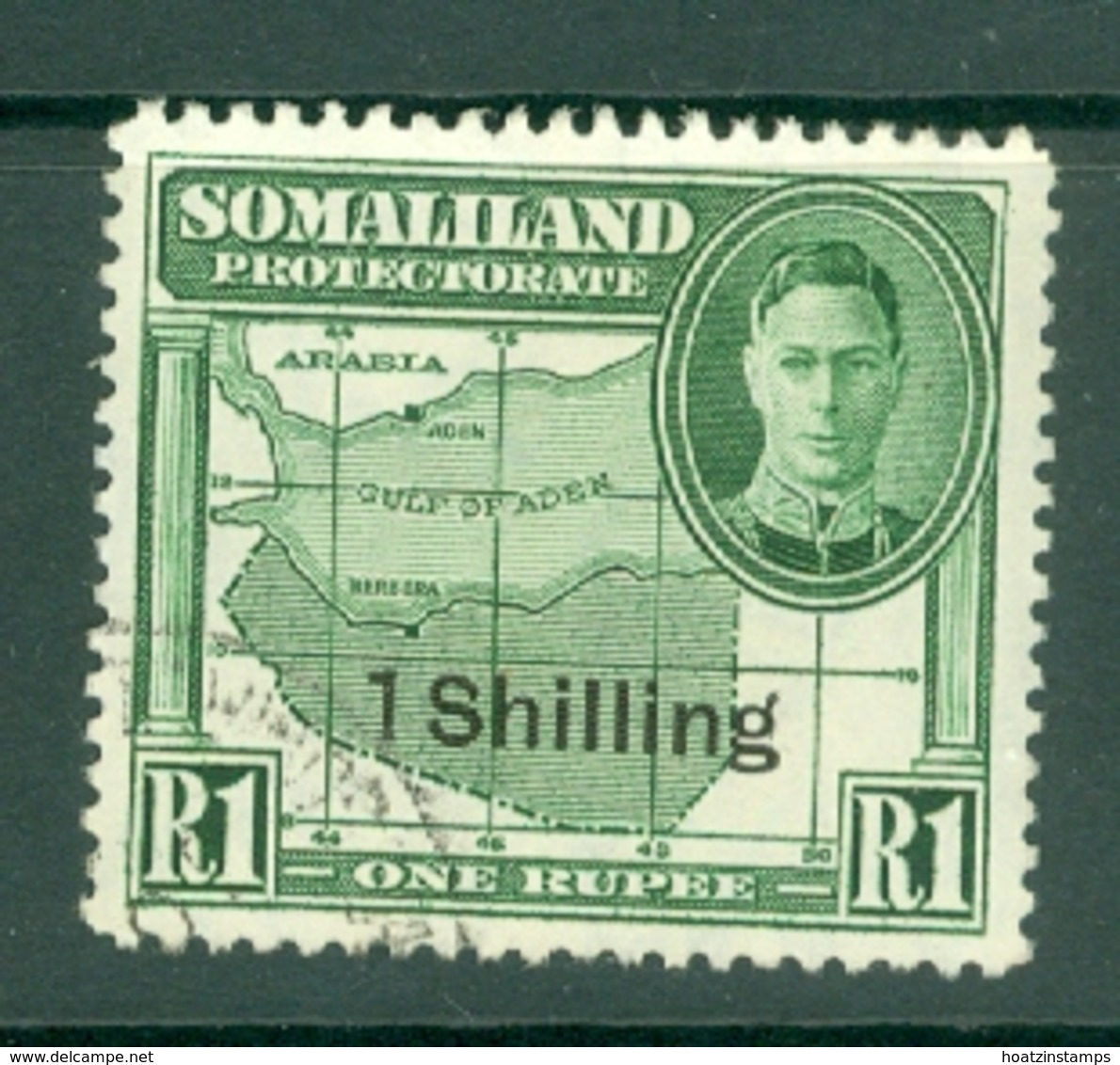 Somaliland Protectorate: 1951   KGVI - Surcharge    SG132     1/- On 1R     Used - Somaliland (Protectorate ...-1959)