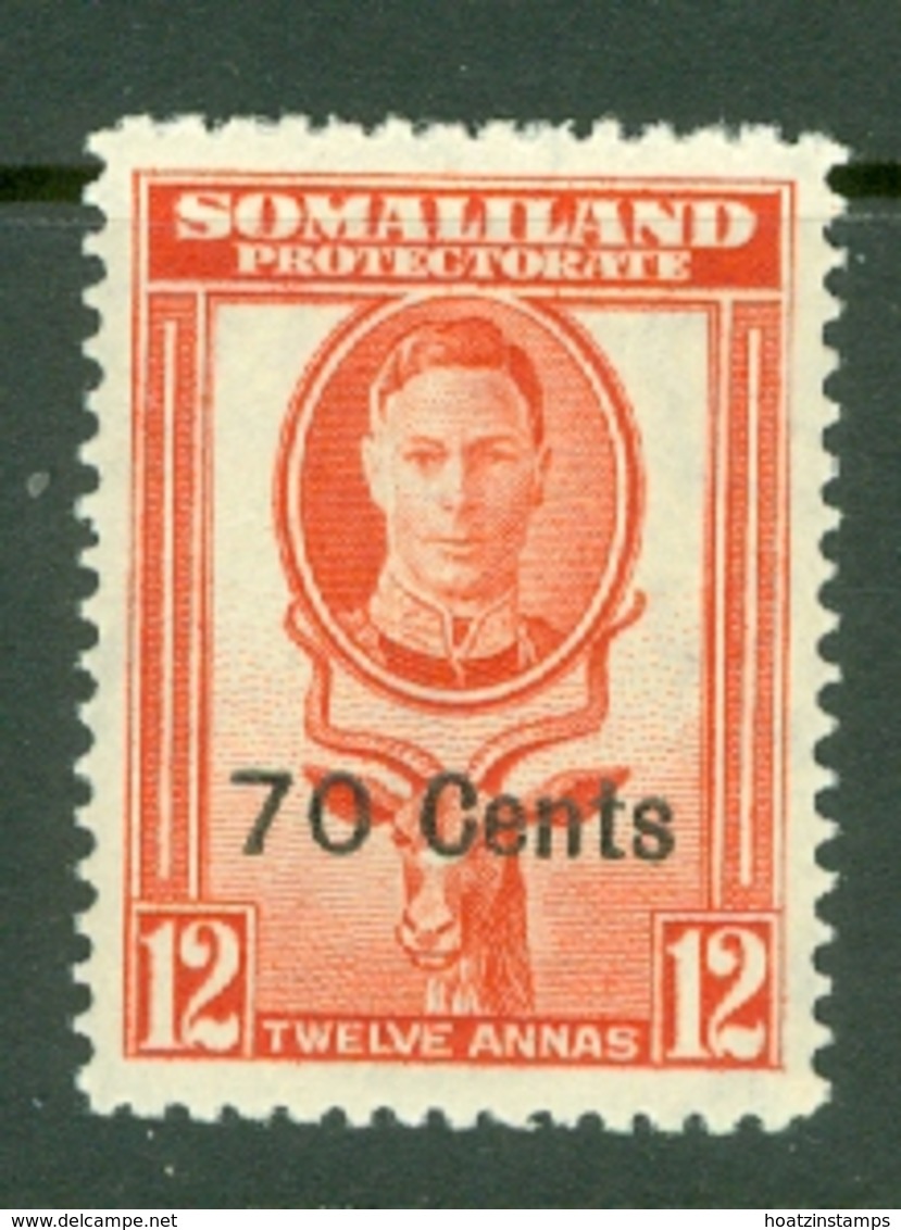 Somaliland Protectorate: 1951   KGVI - Surcharge    SG131     70c On 12a    MH - Somaliland (Protectorate ...-1959)