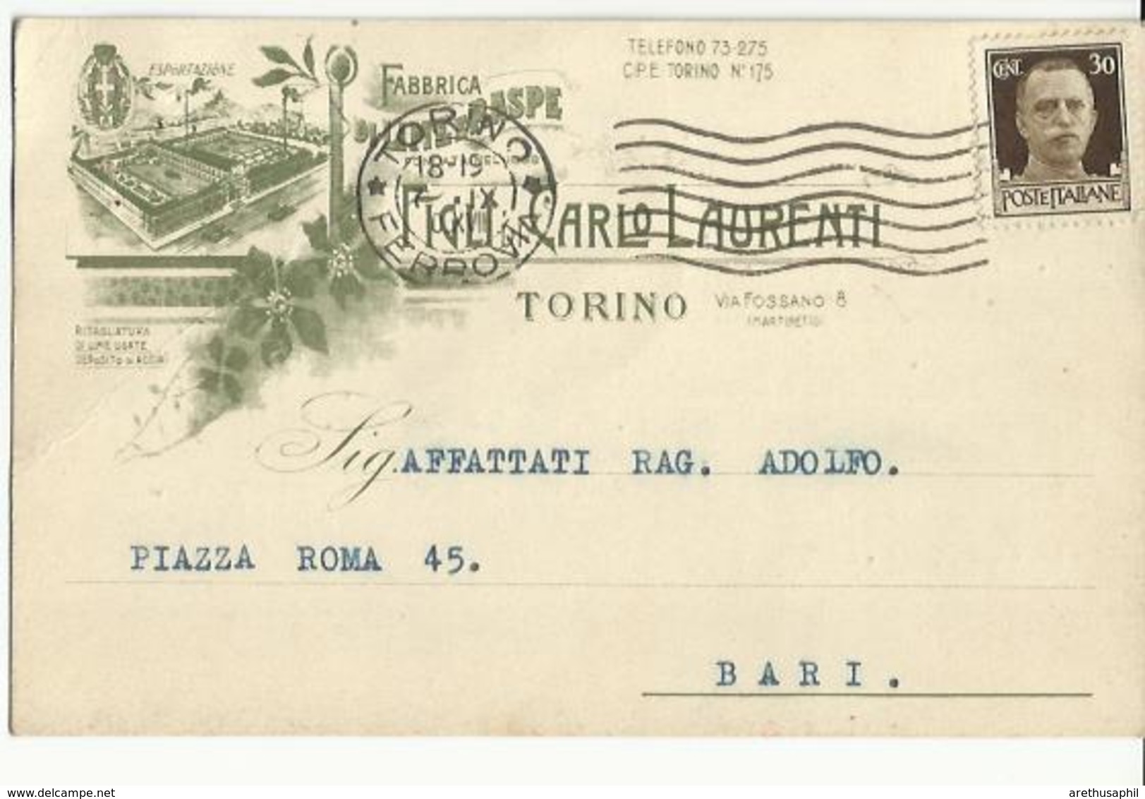 CP0108-CARTOLINA PUBBLICITARIA FABBRICA DI LIME E RASPE TORINO - Storia Postale