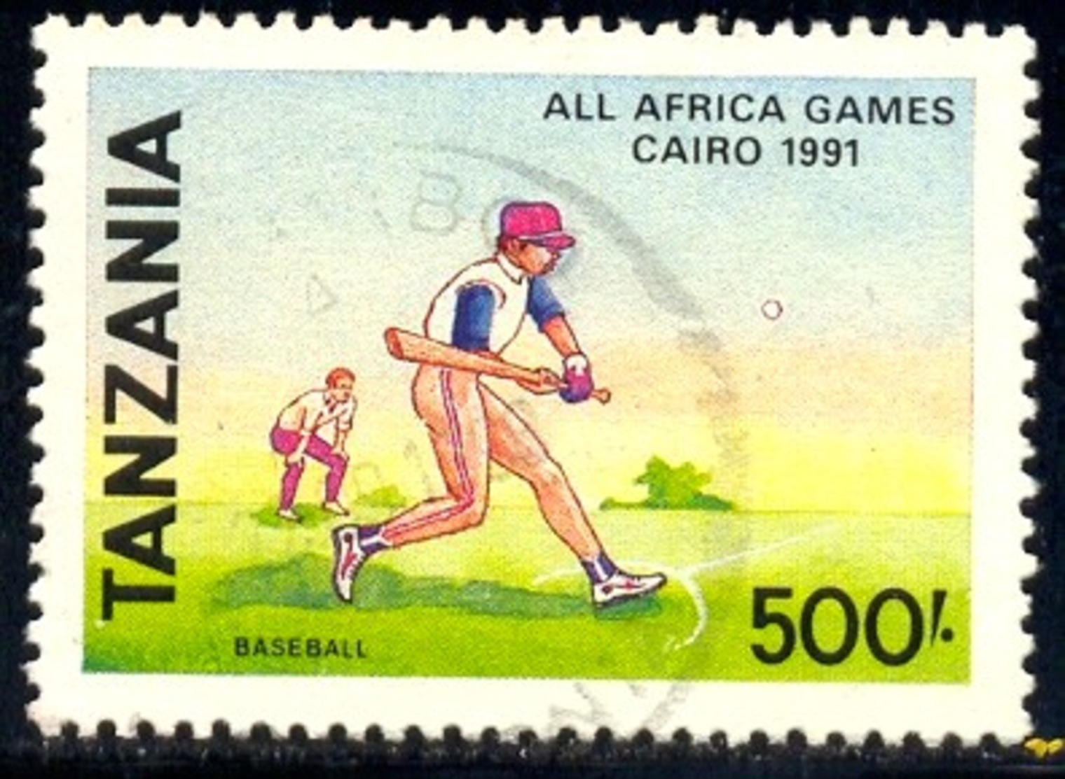 Baseball, All Africa Games, Cairo, 1991, Tanzania Stamp SC#753 Used - Tanzanie (1964-...)