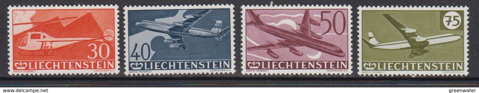 Liechtenstein 1960 Airmail Stamps 4v Mnh (41693F) - Luchtpostzegels