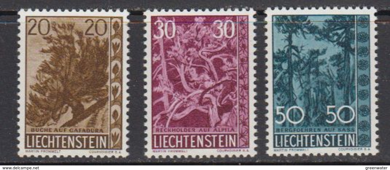 Liechtenstein 1960 Heimatliche Bäume 3v ** Mnh (41694G) - Neufs