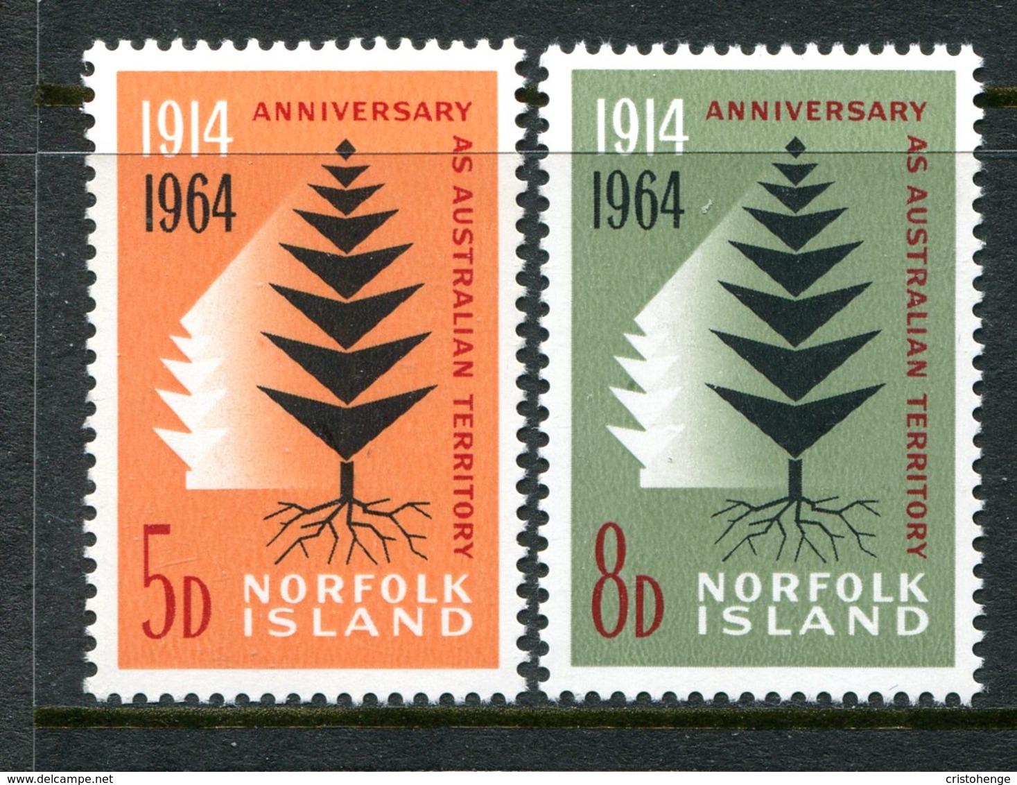 Norfolk Island 1964 50th Anniversary Of Norfolk Island As Australian Territory Set MNH (SG 55-56) - Norfolk Island