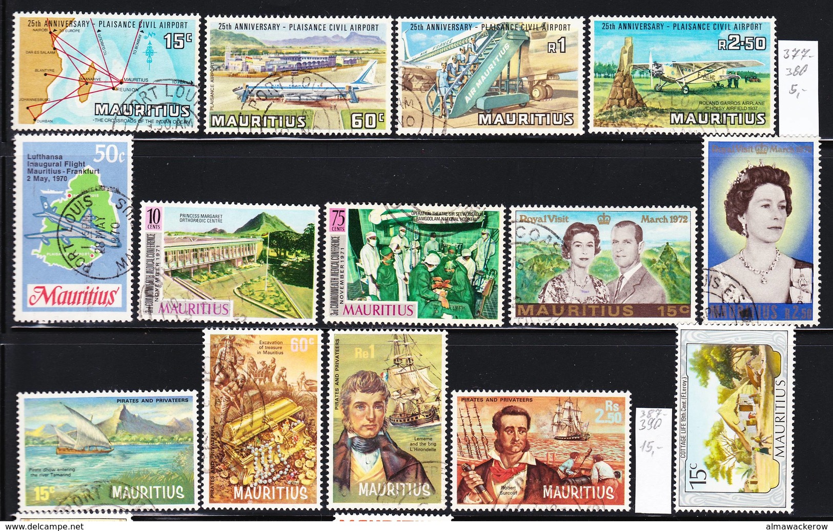 Mauritius 1970-79 Lot 8 Of Real Used Stamps, Some Complete Sets Used O And MNH **, I Sell My Collection! - Mauritius (1968-...)