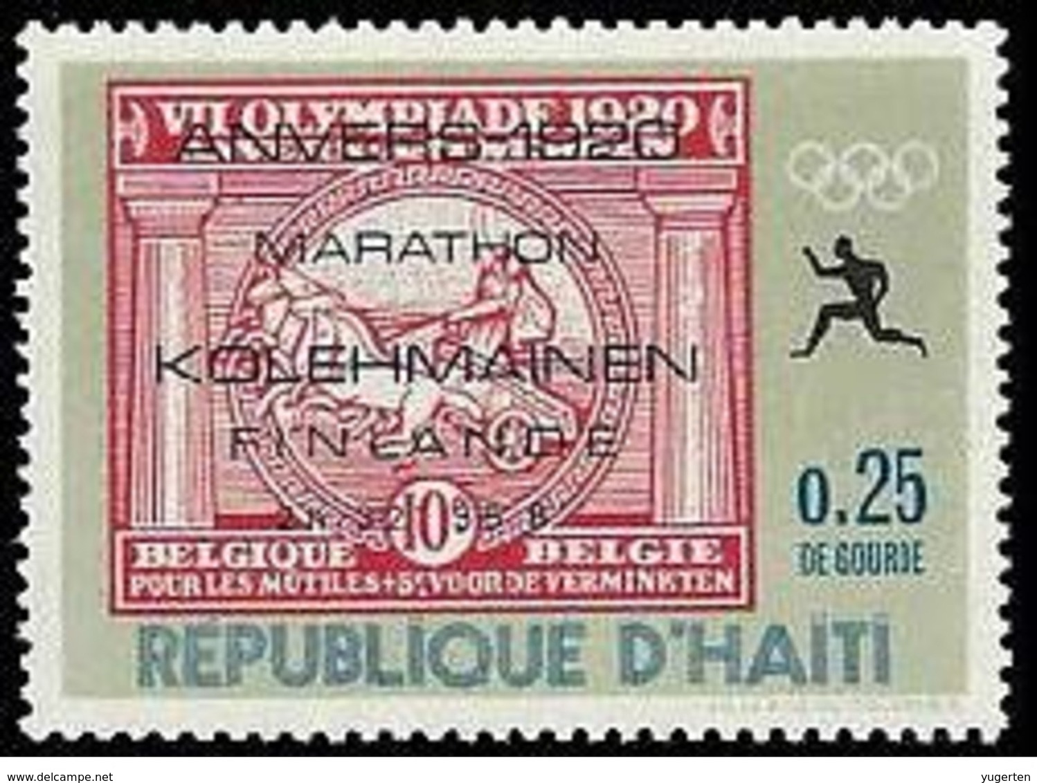 HAITI - 1969 - 1v MNH** - Olympic Marathon Winners - Kolehmainen Finland - Anvers 1920 - Olympics Maratón Maratona - Sommer 1920: Antwerpen