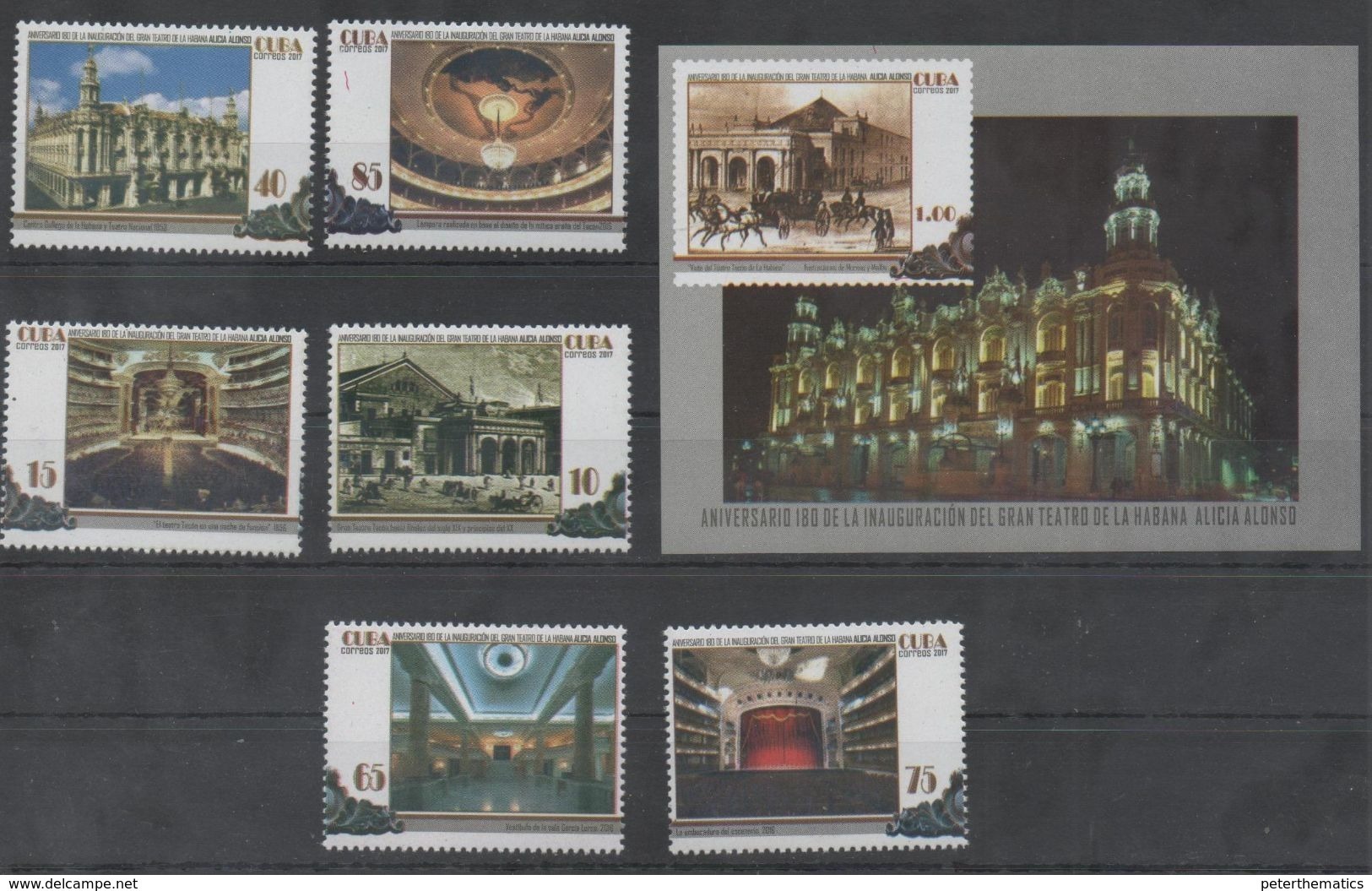 THEATRE , 2017, MNH, ANNIVERSARY OF THE INAUGURATION OF THE NATIONAL THEATRE, ARCHITECTURE, HORSES, 6v+ S/SHEET - Theatre