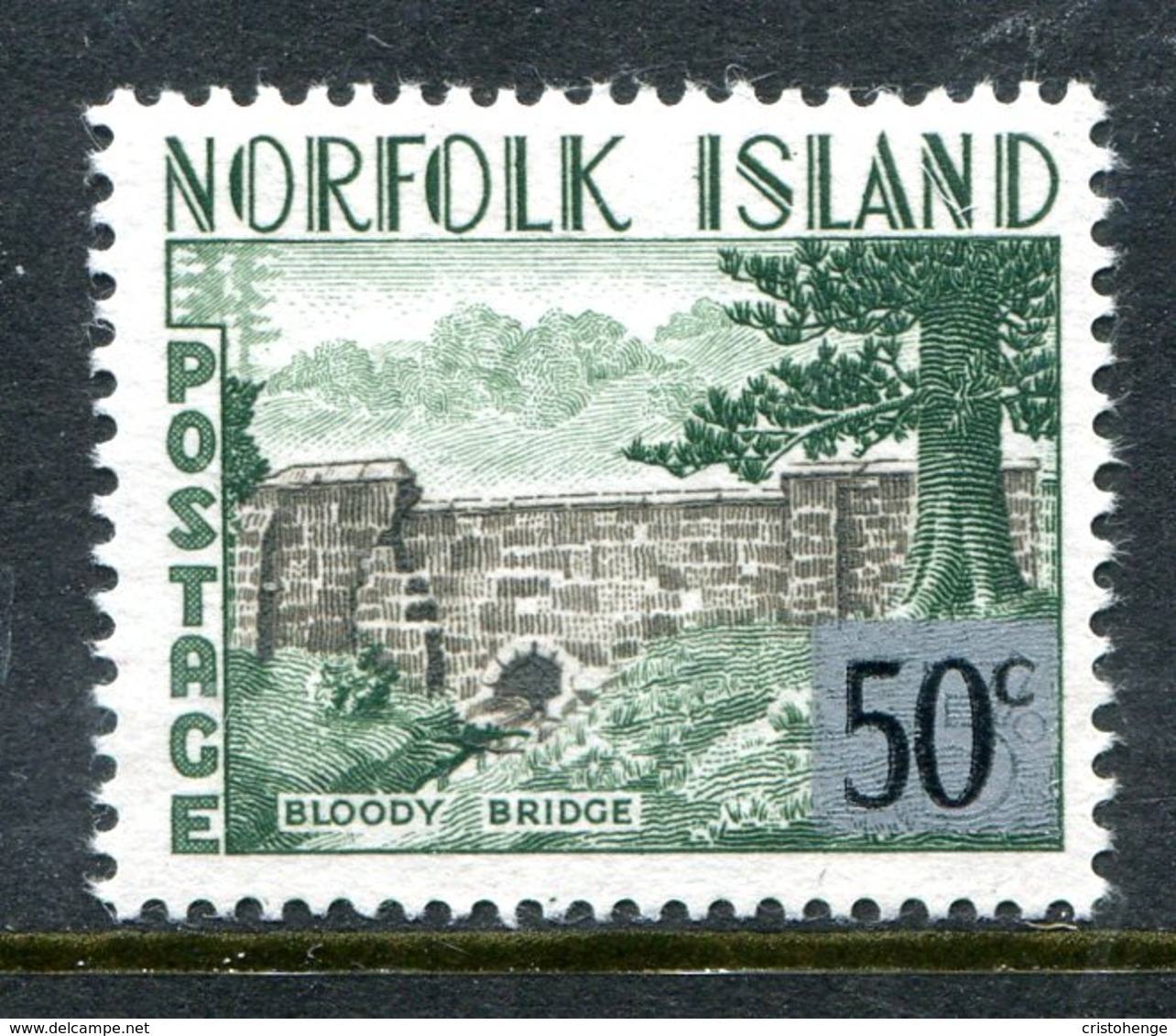 Norfolk Island 1966 Decimal Currency Definitives - 50c On 5/- Bloody Bridge LHM (SG 70) - Norfolk Eiland