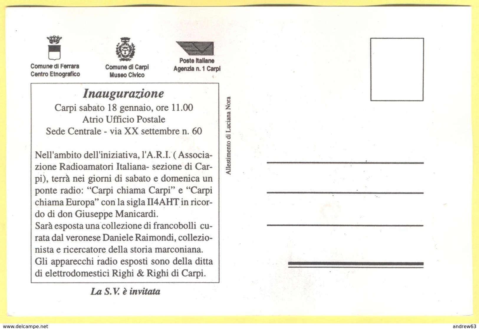 Tematica - Radio - 1997 - "La Radio Tra Guerra E Intrattenimento" Dagli Esordi Ai Primi Anni 50 - Mostra Fotografica E D - Altri & Non Classificati